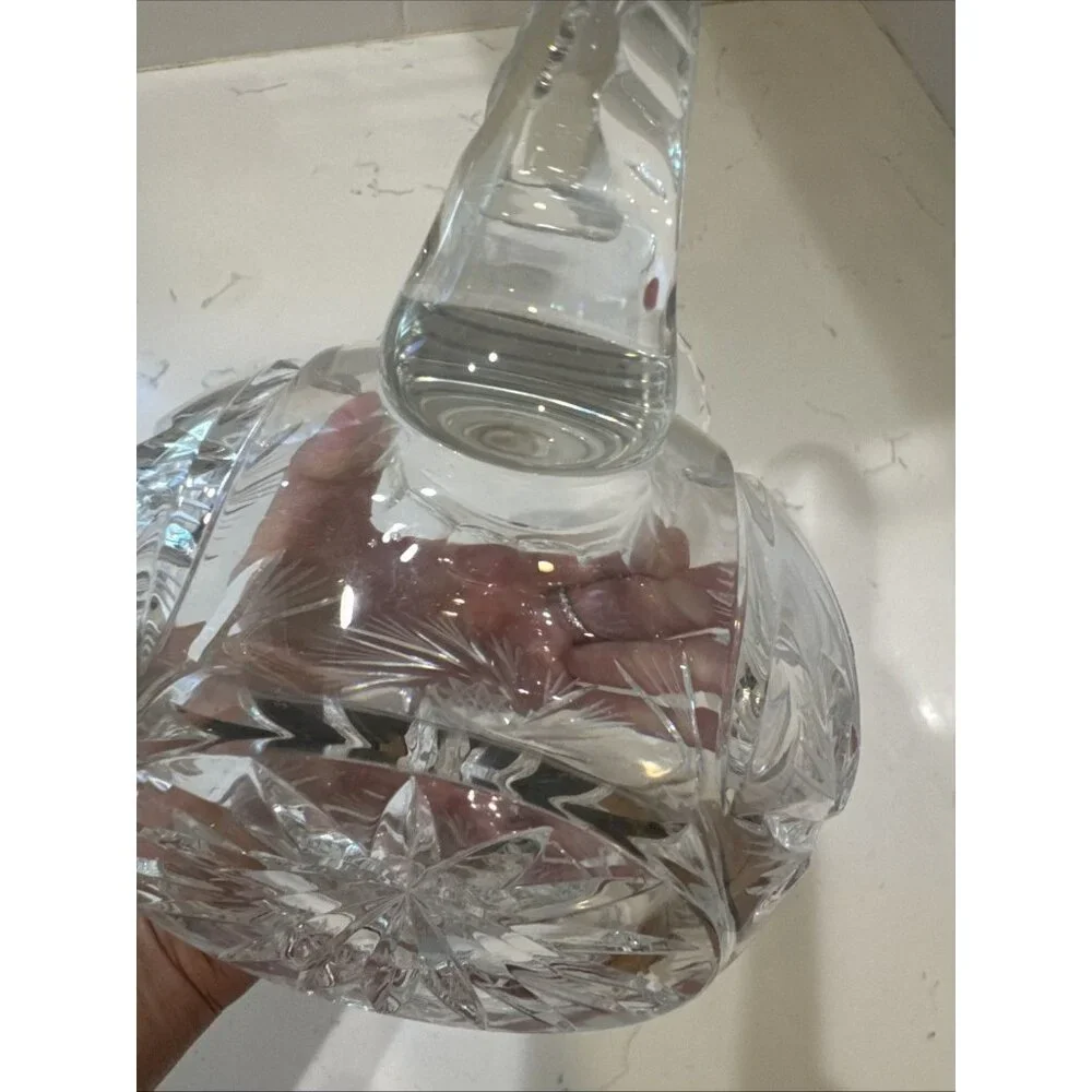 Vintage Beautiful Polish Cut Crystal Pinwheel Pattern 5" Pitcher - Picture 12 of 16